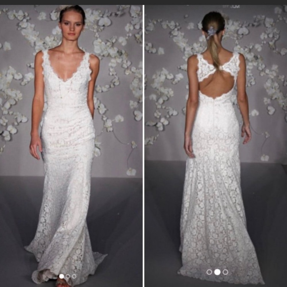 Blush JLM White Trumpet Wedding Gown 1006 Size 4 ended up not needing